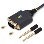 StarTech.com 1ft (30cm) USB to Serial Adapter Cable, COM Retention, Interchangeable Nuts/Screws, USB-A to DB9 RS232, FTDI IC, ESD Protection, Windows/macOS/Linux