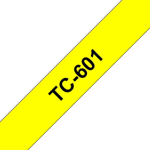 Brother TC-601 DirectLabel black on yellow 12mm x 7,7m for Brother P-Touch TC 9-12mm