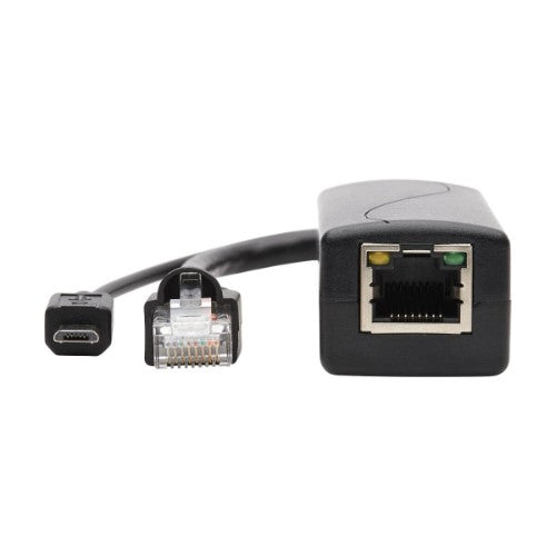 Tripp Lite NPOE-SPL-G-5VMU PoE to USB Micro-B and RJ45 Active Splitter - 802.af, 48V to 5V 1A, Up to 328.08 ft. (100 m)
