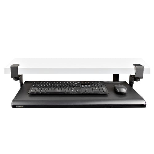 StarTech.com Under-Desk Keyboard Tray, Clamp-on Ergonomic Keyboard Holder, Up to 12kg (26.5lb), Sliding Keyboard and Mouse Drawer with C-Clamps, Height Adjustable Keyboard Tray (3.9/4.7/5.5 in) - TAA