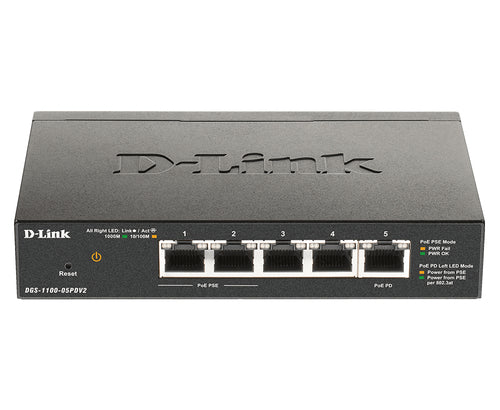 D-Link 5-Port Gigabit PoE Smart Managed Switch with 1 PD port