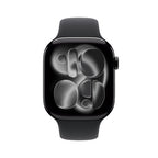 Apple Watch Series 11 GPS + Cellular 46mm Jet Black Aluminium Case with Black Sport Band - S/M