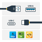 StarTech.com 3ft (1m) USB-A to USB-C Charging Cable, USB 5Gbps, Charge & Sync, 3A, USB 3.0 - USB Charging Cord