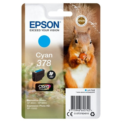 Epson C13T37824010/378 Ink cartridge cyan, 360 pages 4,1ml for Epson XP 15000/8000