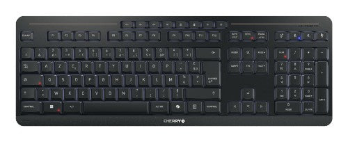CHERRY Stream desktop ultimate keyboard Mouse included Home/Office USB + RF Wireless + Bluetooth AZERTY French Black
