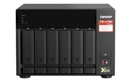 QNAP TS-673A NAS Tower Ryzen Embedded V1500B 8 GB DDR4 0 TB QNAP Turbo System Black