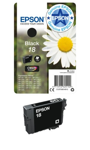 Epson C13T18114022/18XL Ink cartridge black high-capacity Blister Acustic Magnetic, 470 pages 11.5ml for Epson XP 30