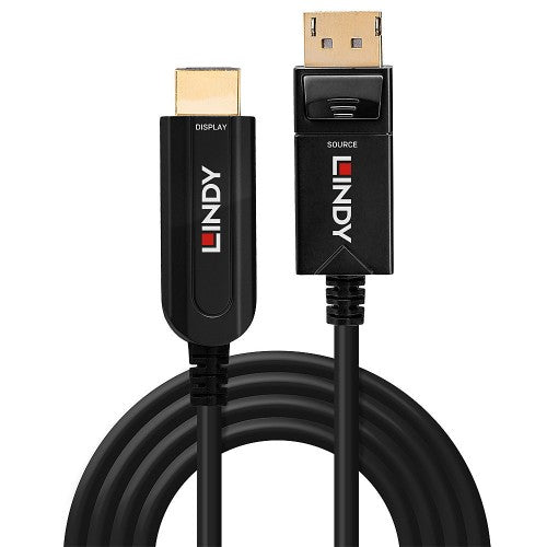 Lindy 50m Fibre Optic Hybrid DisplayPort 1.2 to HDMI 18G Cable
