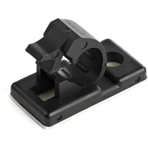 StarTech.com 100 Adhesive Cable Management Clips Black - Network/Ethernet/Office Desk/Computer Cord Organizer - Sticky Cable/Wire Holders - Nylon Self Adhesive Clamp UL/94V-2 Fire Rated - TAA