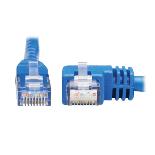 Tripp Lite N204-015-BL-RA Right-Angle Cat6 Gigabit Molded UTP Ethernet Cable (RJ45 Right-Angle M to RJ45 M), Blue, 15 ft. (4.57 m)