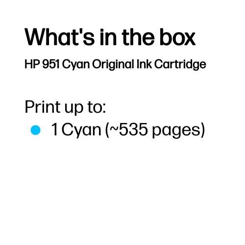 HP CN050AE/951 Ink cartridge cyan, 700 pages ISO/IEC 24711 8.5ml for HP OfficeJet Pro 8100/8610/8620