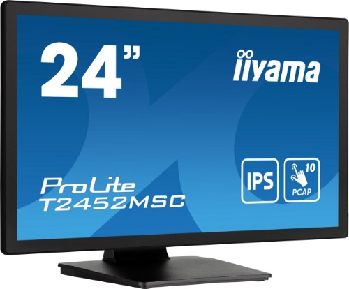 iiyama ProLite 23.8” PCAP 10pt touchscreen monitor featuring IPS panel technology, Edge-to-Edge glass design and anti fingerprint coating