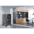 Manhattan Laptop Charging Cart/Trolley via AC Adapter (UK) x30 Bay, Install device's AC Adapter (power cables) into unit, Suitable for ALL laptops (to 15.6"), iPads, MacBooks, Chromebooks, other USB-C devices, Bays 380x30x280mm, Cabinet, Lockable