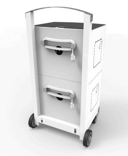 Compulocks CartiPad Duo Tablet / Laptop Charging Rolling Cart 32 Devices UK Power Plug