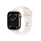 Apple Watch Series 11 GPS + Cellular 46mm Gold Titanium Case with Light Blush Sport Band - S/M