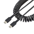 StarTech.com 3ft (1m) USB-C Fast Charging Cable, Rugged, Coiled, Charge & Sync, 3A, USB 2.0, TPE Jacket and Aramid Fiber - USB C Charging Cord