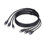 StarTech.com 6ft (1.8m) Dual-DisplayPort and USB 5Gbps KVM Cable, 4K 60Hz, Universally Compatible DP 1.2/USB 3.0 Combo Cable for Dual-Monitor KVM Switches