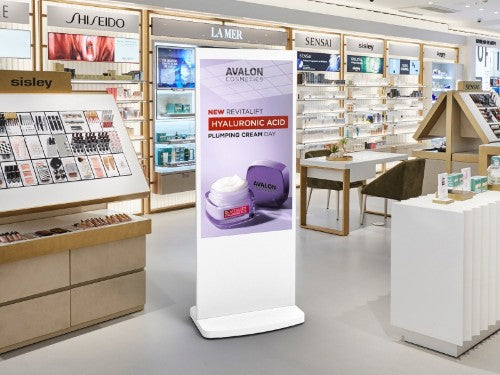 Allsee Technologies L50HD9W Signage Display Totem design 127 cm (50") LCD Wi-Fi 450 cd/m² Full HD White Built-in processor Android 7.1 24/7