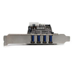 StarTech.com 4 Port PCI Express PCIe SuperSpeed (5Gbps) USB 3.0 Card Adapter w/ 2 Dedicated 5Gbps Channels - UASP - SATA / LP4 Power
