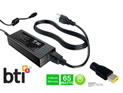 Origin Storage 65W BTI AC Adapter 20V with rectangular connector for use with various Lenovo laptops replaces OEM part numbers 0B47458 0B47459 0B47461 0A36266 45N0254 among others