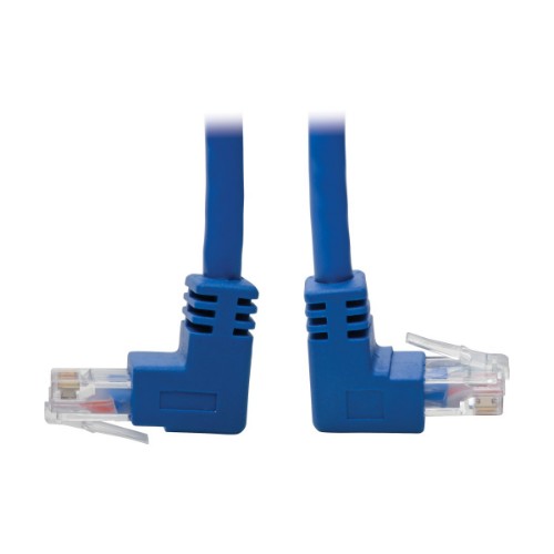Tripp Lite N204-001-BL-UD Up/Down-Angle Cat6 Gigabit Molded UTP Ethernet Cable (RJ45 Up-Angle M to RJ45 Down-Angle M), Blue, 1 ft. (0.31 m)