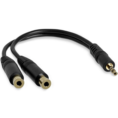 StarTech.com 6in Stereo Splitter Cable - 3.5mm Male to 2x 3.5mm Female