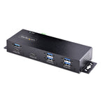 StarTech.com 7-Port Industrial USB 10Gbps Hub with Power Adapter, Metal, Mountable, 5x USB-A and 2x USB-C Downstream Ports, ESD Protection, Powered USB Hub, TAA