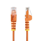 StarTech.com 10m Orange Slim CAT6 Ethernet Cable, Snagless, 100W PoE, UTP, LSZH, 28AWG Pure Bare Copper Wire, Slim RJ45 Network Patch Cord w/Strain Reliefs, Individually Tested