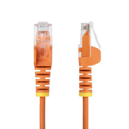 StarTech.com 5m Orange Slim CAT6 Ethernet Cable, Snagless, 100W PoE, UTP, LSZH, 28AWG Pure Bare Copper Wire, Slim RJ45 Network Patch Cord w/Strain Reliefs, Individually Tested