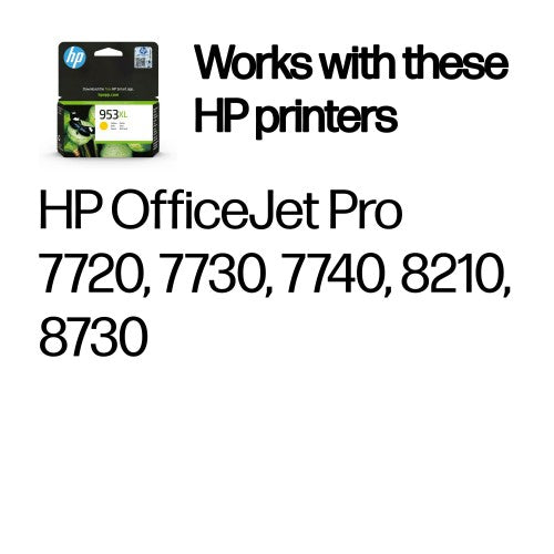 HP F6U18AE/953XL Ink cartridge yellow high-capacity, 1.45K pages 18ml for HP OfficeJet Pro 7700/8210/8710