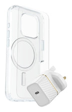 OtterBox Symmetry Series Clear for MagSafe + Premium Glass + Fast Charge Wall Charger USB-C 30W Type G for Apple iPhone 16 Pro