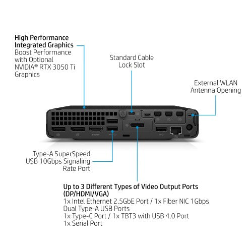 HP Elite Mini 800 G9 Intel® Core™ i7 i7-13700T 16 GB DDR5-SDRAM 512 GB SSD Windows 11 Pro Mini PC Black
