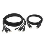 Tripp Lite Dual DisplayPort KVM Cable Kit - DP, USB, 3.5 mm Audio (3xM/3xM) + DP (M/M), 4K, 4:4:4, 6 ft. (1.83 m), Black