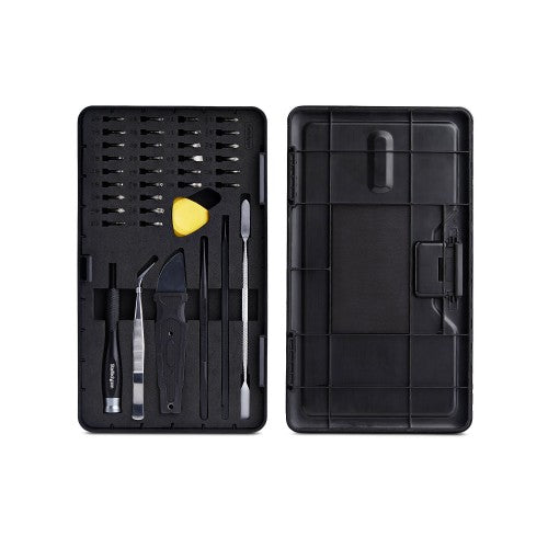 StarTech.com 40-Piece Computer Repair Toolkit for Laptop/PC/Electronics/Phone, 30-Bit Precision Screwdriver Set, Removable Lid with Magnetic Pad, Prying Tools