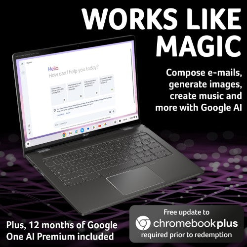 Acer Chromebook Spin 714 convertible (CP714-2WN) - Intel Core i3, 8GB, 256GB SSD, 14" WUXGA touchscreen, Chrome OS