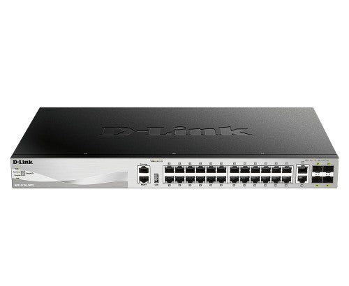 D-Link 24 x 10/100/1000BASE-T Ports Layer 3 Stackable Managed Gigabit Switch