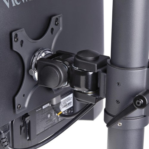 StarTech.com Desk Mount For 2x Vertically Stacked Monitors, Dual 49", Total 70lb (32kg), C-Clamp, Quick-Release VESA System, Widescreen 16:9/Ultrawide 32:9, TAA