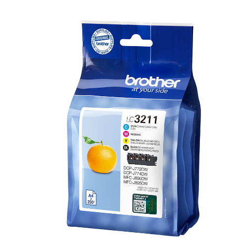 Brother LC-3211VAL Ink cartridge multi pack Bk,C,M,Y Blister, 4x200 pages ISO/IEC 19752 Pack=4 for Brother DCP-J 772