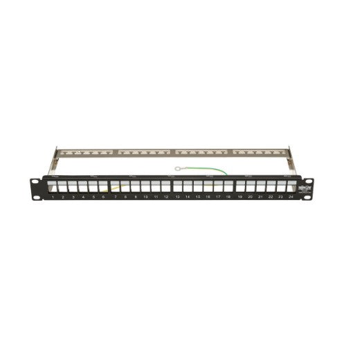 Tripp Lite N062-024-KJ-SH 24-Port 1U Rack-Mount Shielded Blank Keystone/Multimedia Patch Panel, RJ45 Ethernet, USB, HDMI, Cat5e/6