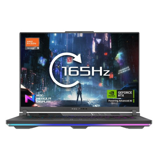 ASUS ROG Strix G16 G614PM-RV007W AMD Ryzen™ 9 8940HX Laptop 40.6 cm (16") WUXGA 16 GB DDR5-SDRAM 1 TB SSD NVIDIA GeForce RTX 5060 Wi-Fi 6E (802.11ax) Windows 11 Home Black, Grey