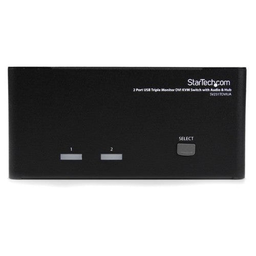 StarTech.com 2 Port Triple Monitor DVI USB KVM Switch with Audio & USB 2.0 Hub