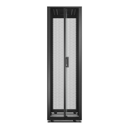 APC Easy Rack, 42U, Black, With Roof, Castors, Feet, 4 Brackets, and Bottom, No Side Panels, 1991H x 600W x 1200D mm