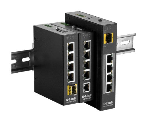 D-Link 5-Port Unmanaged Switch with 4 x 10/100/1000BaseT(X) ports (4 PoE) & 1 x 100/1000BaseSFP