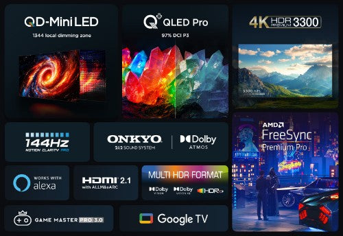 TCL 98C855K TV 2.49 m (98") 4K Ultra HD Smart TV Wi-Fi Titanium 3500 cd/m²