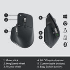 Logitech MX Keys Combo For Business Gen 2 keyboard Mouse included Office RF Wireless + Bluetooth QWERTY UK International Graphite