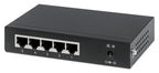 Intellinet 5-Port Gigabit Ethernet PoE+ Switch, 4 x PSE Ports, IEEE 802.3at/af Power over Ethernet (PoE+/PoE) Compliant, 60 W, Desktop (With UK 3-pin power cord)