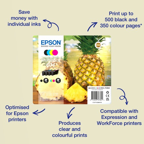 Epson C13T10G44010/604 Ink cartridge yellow, 130 pages 2,4ml for Epson XP-2200