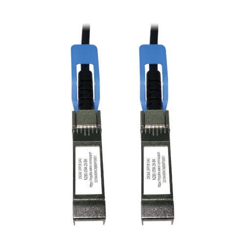 Eaton SFP28 to SFP28 25GbE Passive Twinax Copper Cable (M/M), SFP-H25G-CU1M Compatible, Black, 5 m (16.4 ft.)