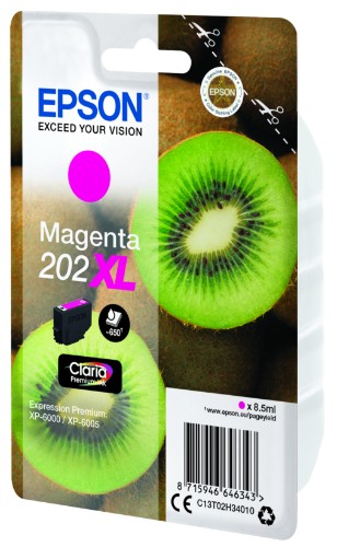 Epson C13T02H34010/202XL Ink cartridge magenta high-capacity, 650 pages 8.5ml for Epson XP 6000