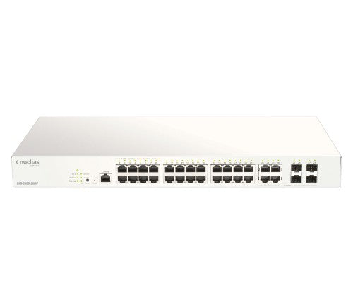 D-Link 28-Port Gigabit PoE+ Nuclias Smart Managed Switch including 4x 1G Combo Ports, 370W